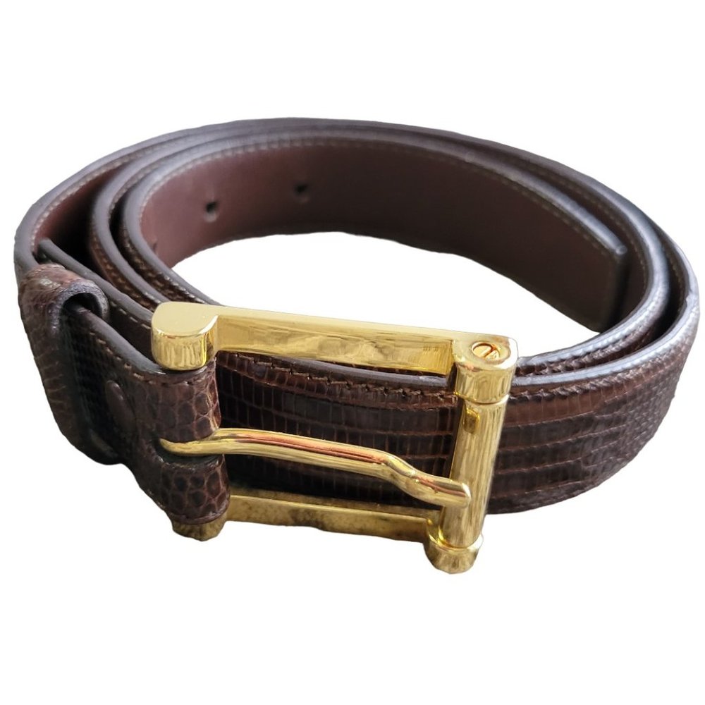 Tiffany & Co Genuine Lizard Brown Belt Size 30